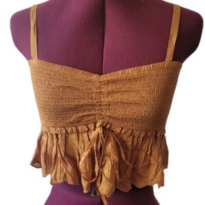 NWOT Wilfred La Boheme Dareau Boho Flouncy Smocked Bandeau Tank Top, Size XS